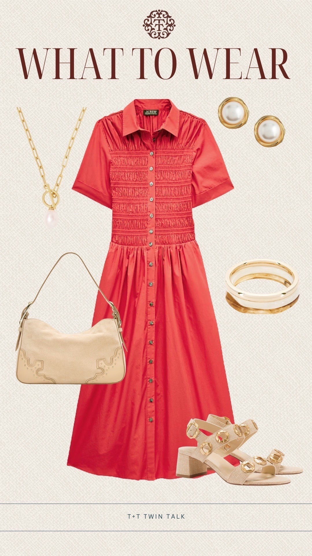 T+T what to wear! This red dress makes a bold statement all on its own. We kept it simple with classic shoes and neutral earrings for an easy, polished look perfect for brunch or a casual outing.

#LTKSeasonal #LTKOver40 #LTKMidsize
