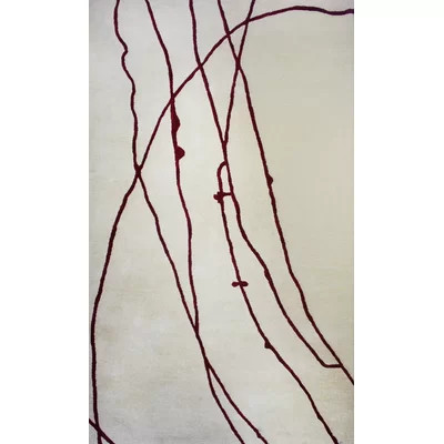 Risley Abstract Handmade Tufted Wool Brown/Ivory Area Rug | Wayfair North America