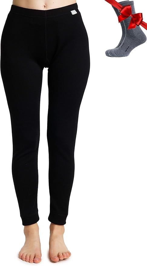 Merino Wool Base Layer Women Pants 100% Merino Wool Leggings Thermal Underwear Bottoms Light, Mid... | Amazon (US)