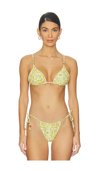Capri Beaded Bikini Top in Sunlight Tile | Revolve Clothing (Global)