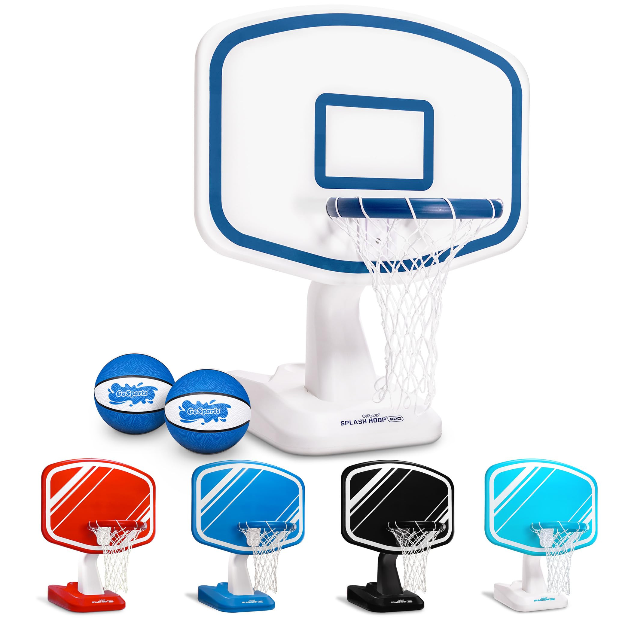 GoSports Splash Hoop Swimming Pool Basketball Game, Includes Poolside Water Basketball Hoop, 2 Ba... | Amazon (US)