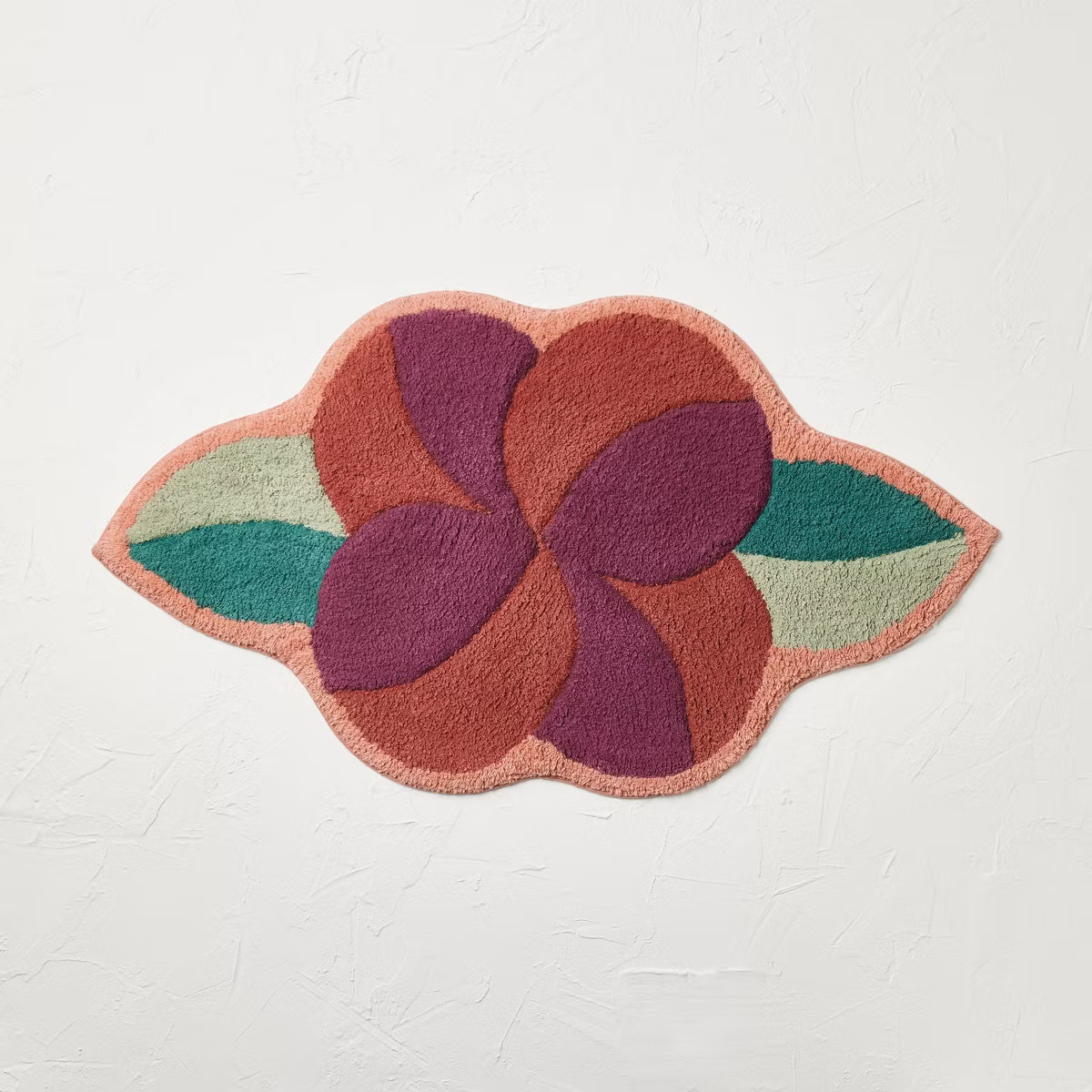 Seasons Go Around Flower Shaped Bath Rug Rose Red - Opalhouse™ Designed with Jungalow™ | Target