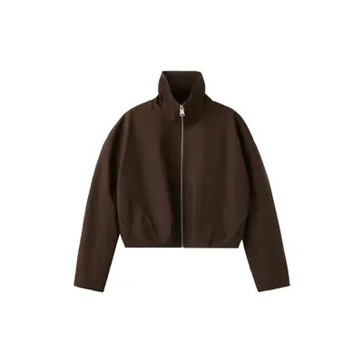 MANGO Oversize Stand Collar Jacket in Chocolate at Nordstrom, Size Small | Nordstrom