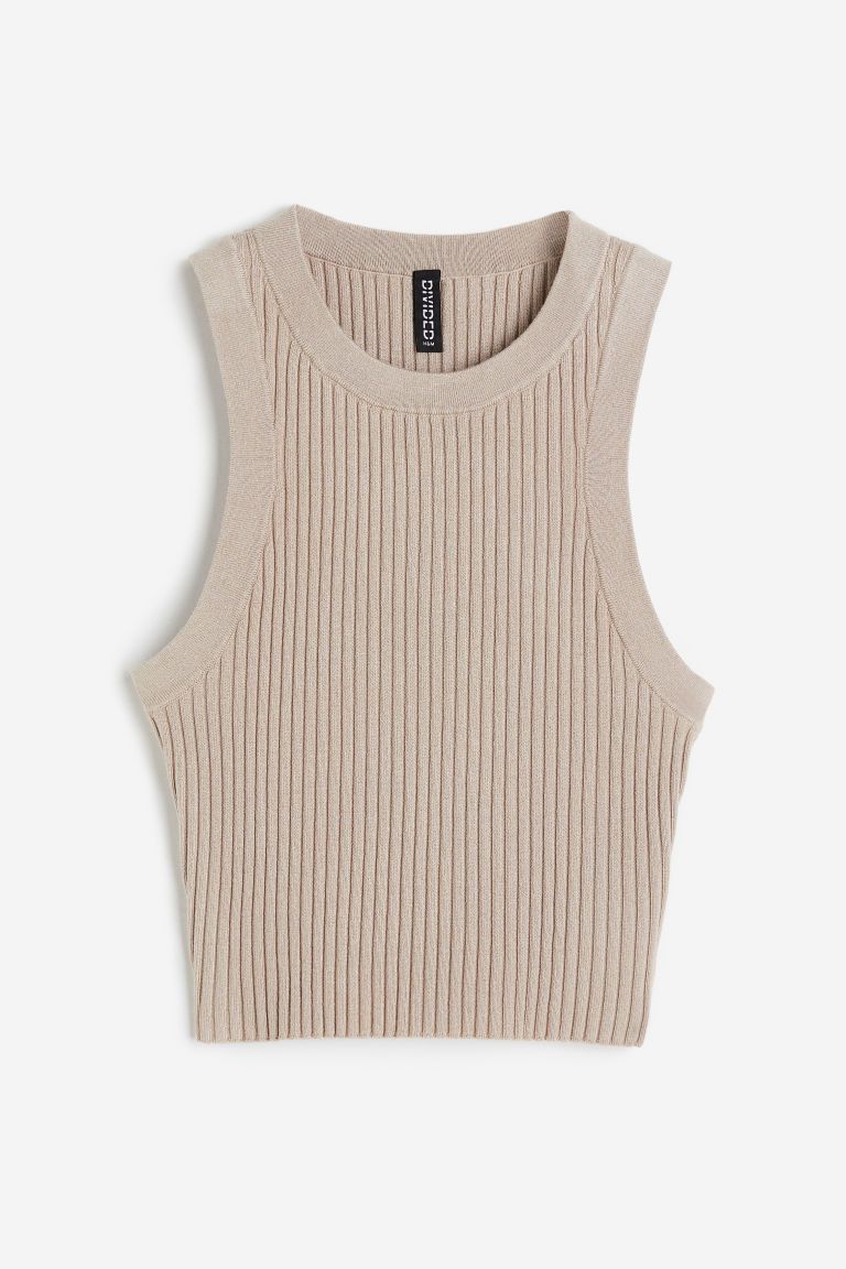 H & M - Rib-knit Tank Top - Brown | H&M (US + CA)