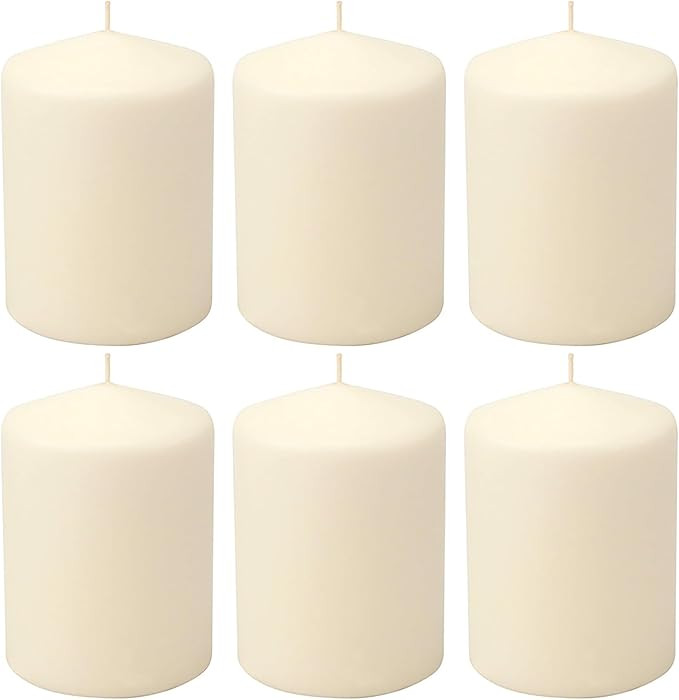 Stonebriar 35 Hour Long Burning Unscented Pillar Candles, 3x4, Ivory | Amazon (US)