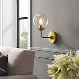 Modway Reckon Industrial Modern Amber Glass Globe Wall Sconce Light Fixture | Amazon (US)