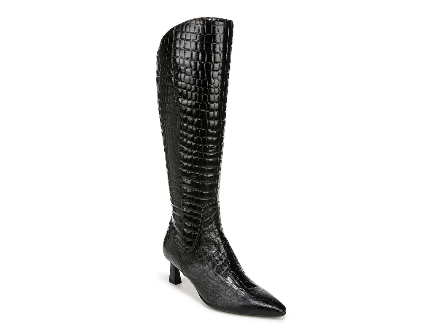 Naturalizer Wide Width Deesha Boot | Women's | Black Croc Print | Size 6 | Boots | DSW