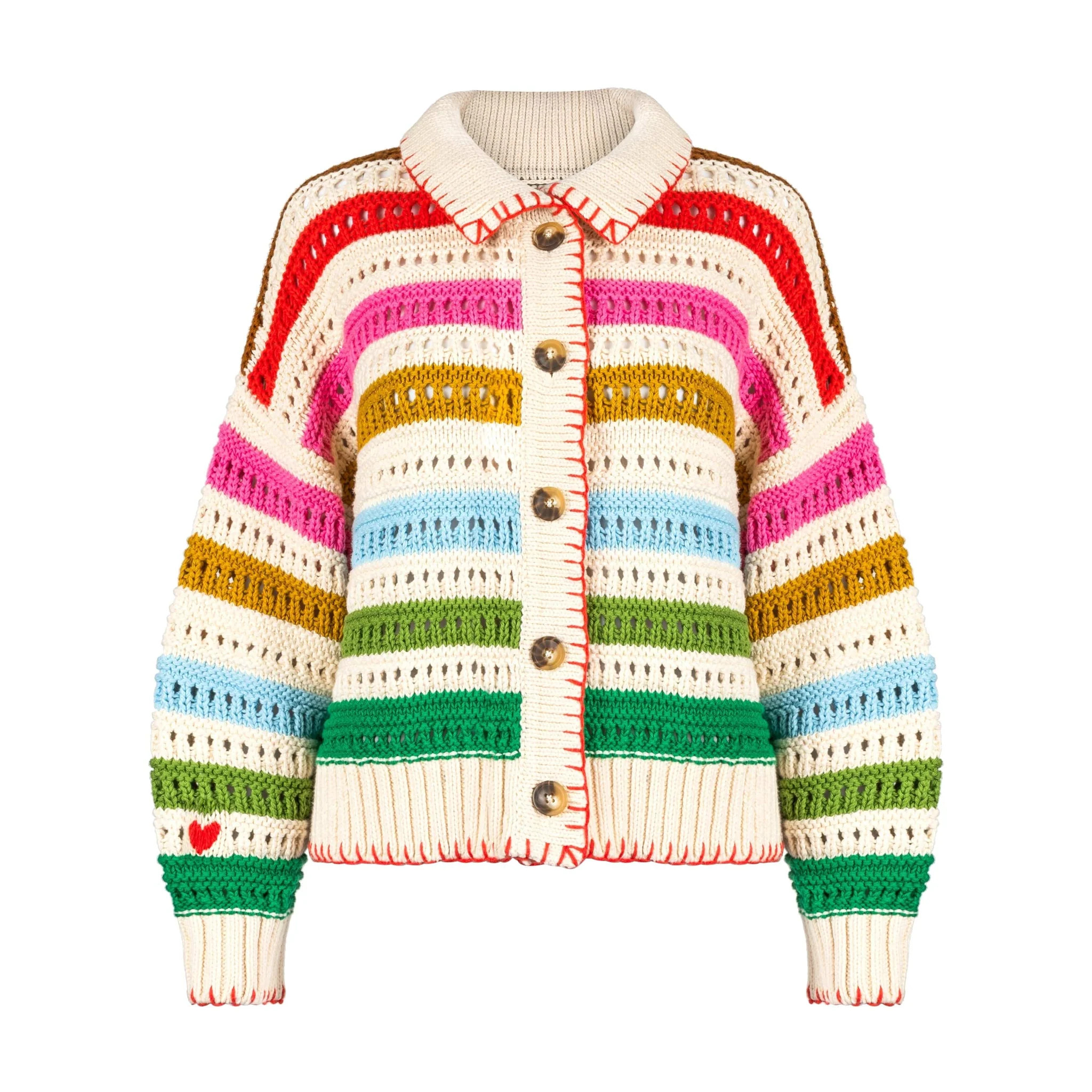 Rainbow Stripe Emery Cardigan | Sunshine Tienda
