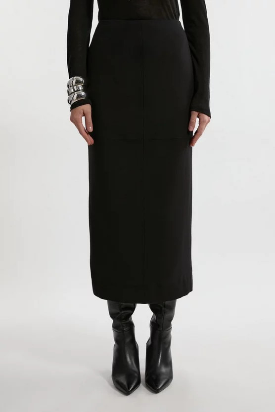 Compact Stretch Essential Tailored Maxi Skirt | Karen Millen US