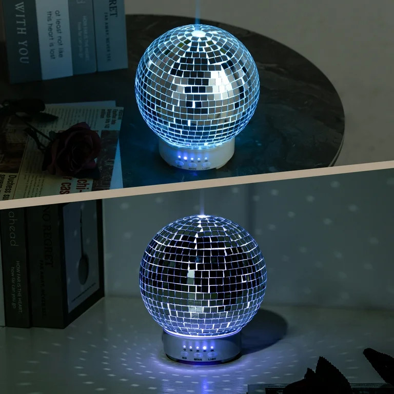 Rotating Disco Ball and Diffuser,Glass Essential Oil Aromatherapy Diffuser,Disco Decor with 7 LED... | Walmart (US)