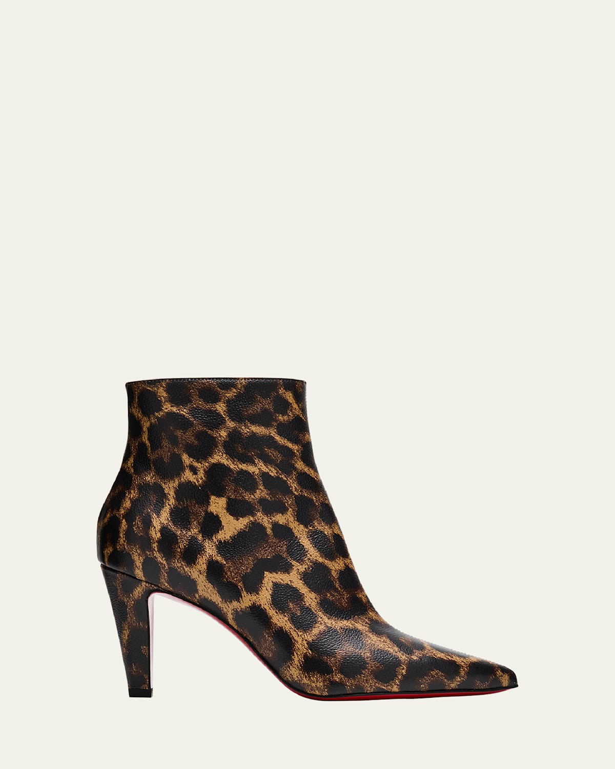 Vibella Red-Sole Leopard-Print Leather Booties | Bergdorf Goodman
