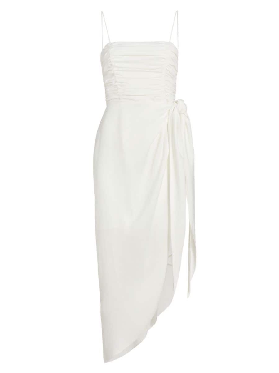 Ruched Bodice Asymmetric Wrap Dress | Saks Fifth Avenue
