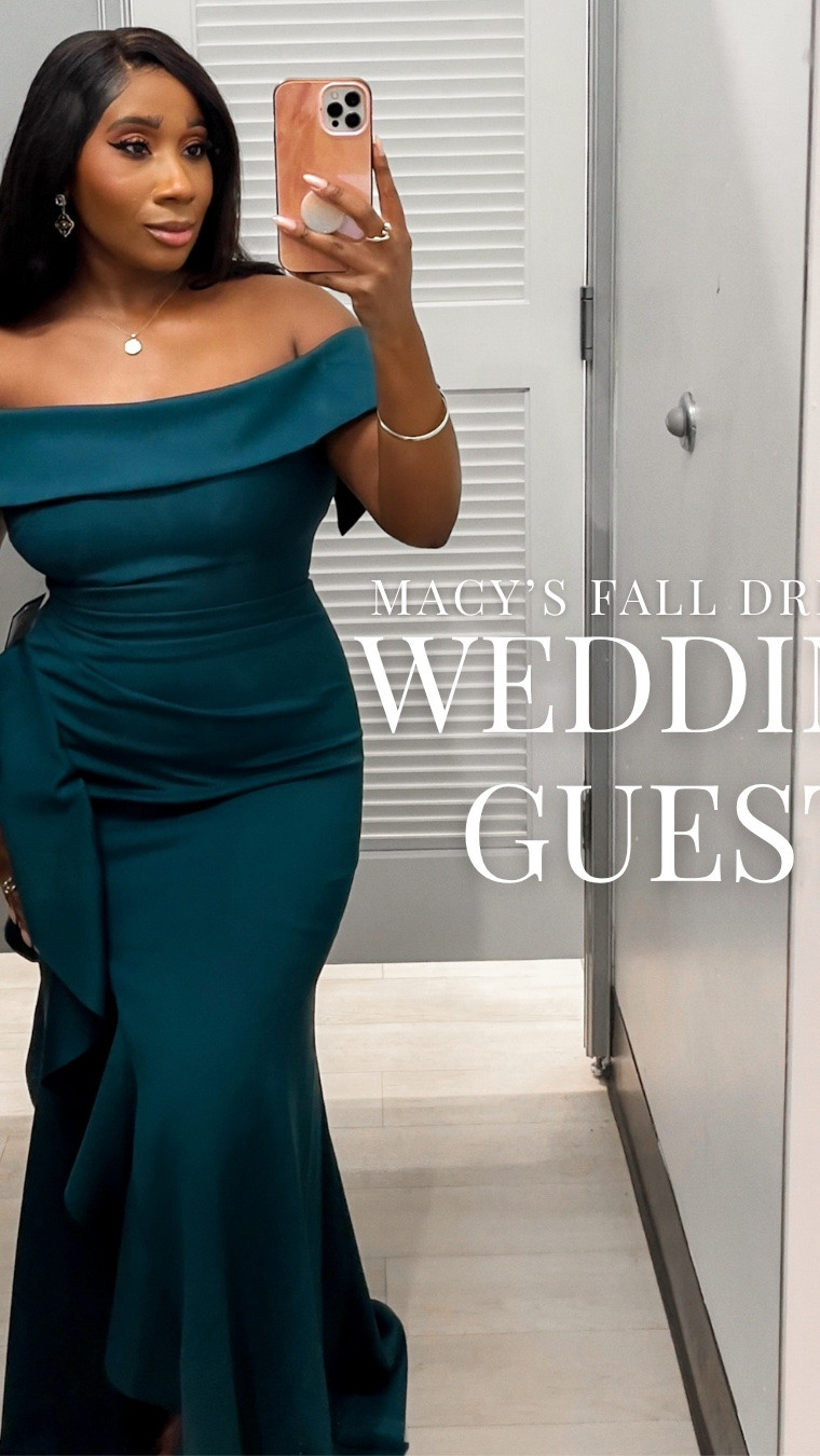 Wedding Guest dresses for Fall! 🍁🍂✨
1) Dark Blue dress - size 2 
2) Green dress - size 4 
3) Black dress - size 6 
4) Printed dress - size 4 
5) Orange dress - size 4 

Wedding, wedding guest, ootd, Macy’s, style inspo, outfit ideas

#LTKSeasonal #LTKWedding #LTKootd