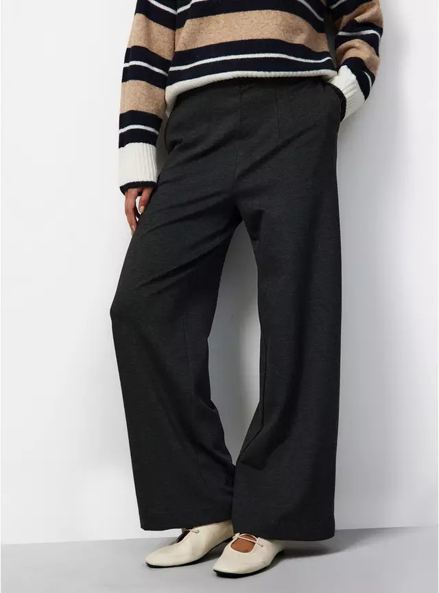 Buy Charcoal Ponte Wide Leg Trousers  8R | Girls sixth form outfits | Tu | Tu Clothing