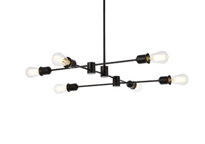 Living District Xavier 6 Lights Pendant In Black | Ashley | Ashley Homestore