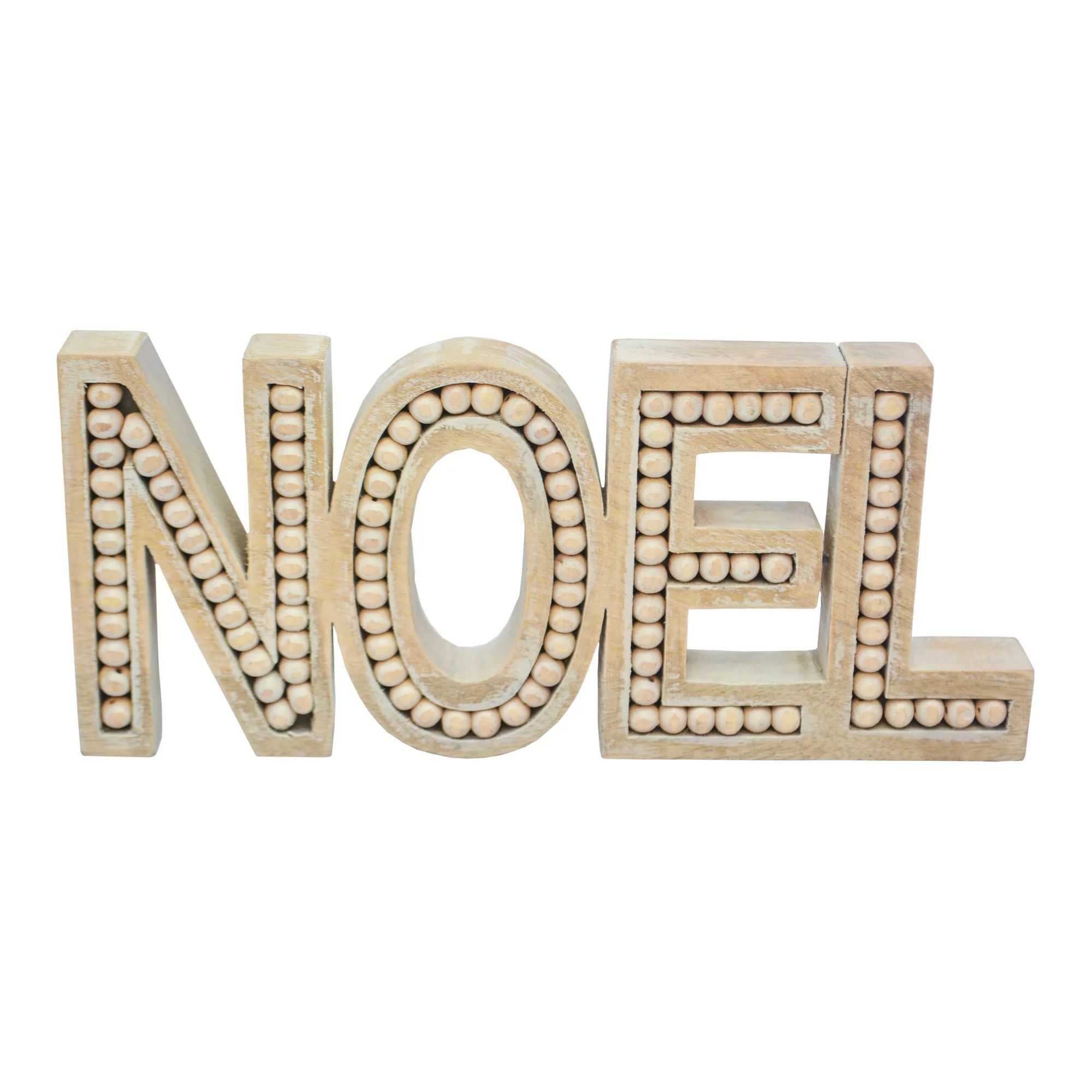 Holiday Time Natural Wood Noel Table Top Decoration, 11 x 5 inch | Walmart (US)