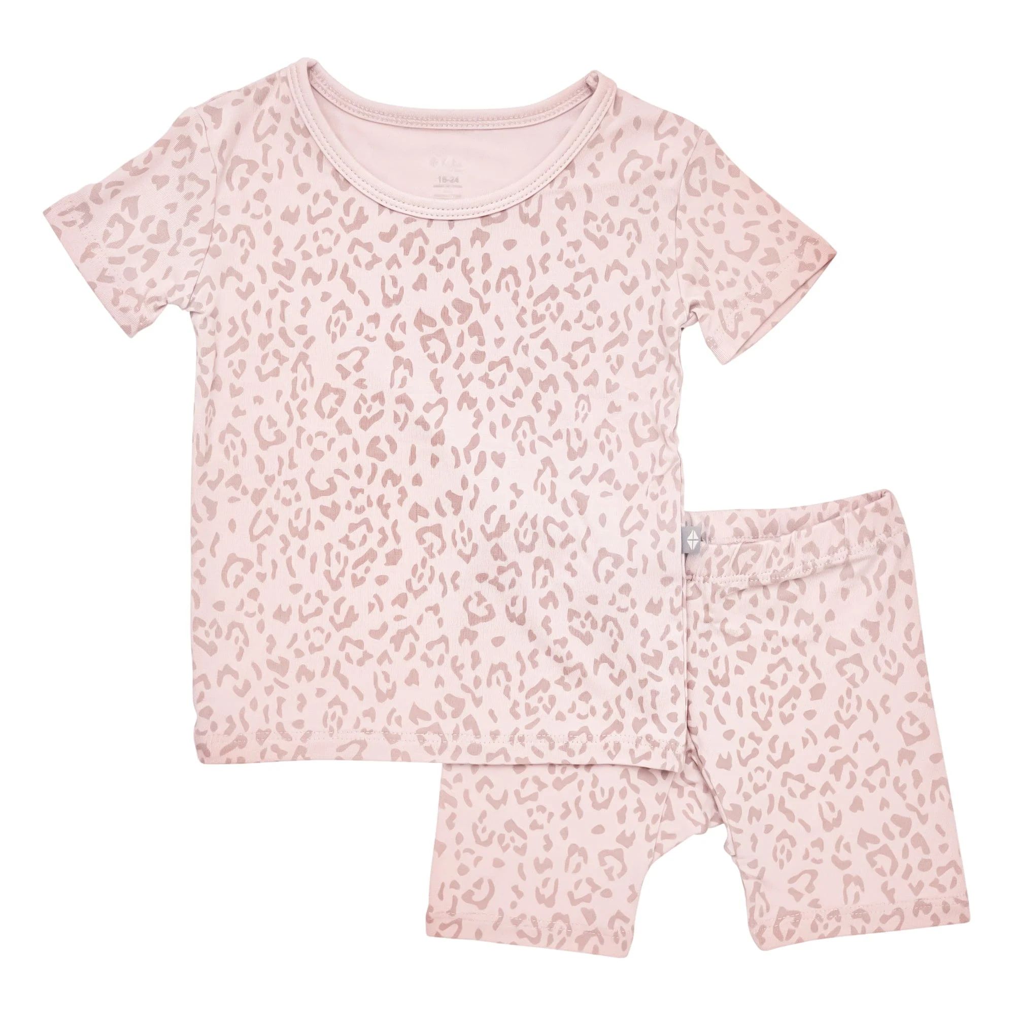 Short Sleeve Toddler Pajama Set in Small Blush Leopard | Kyte BABY