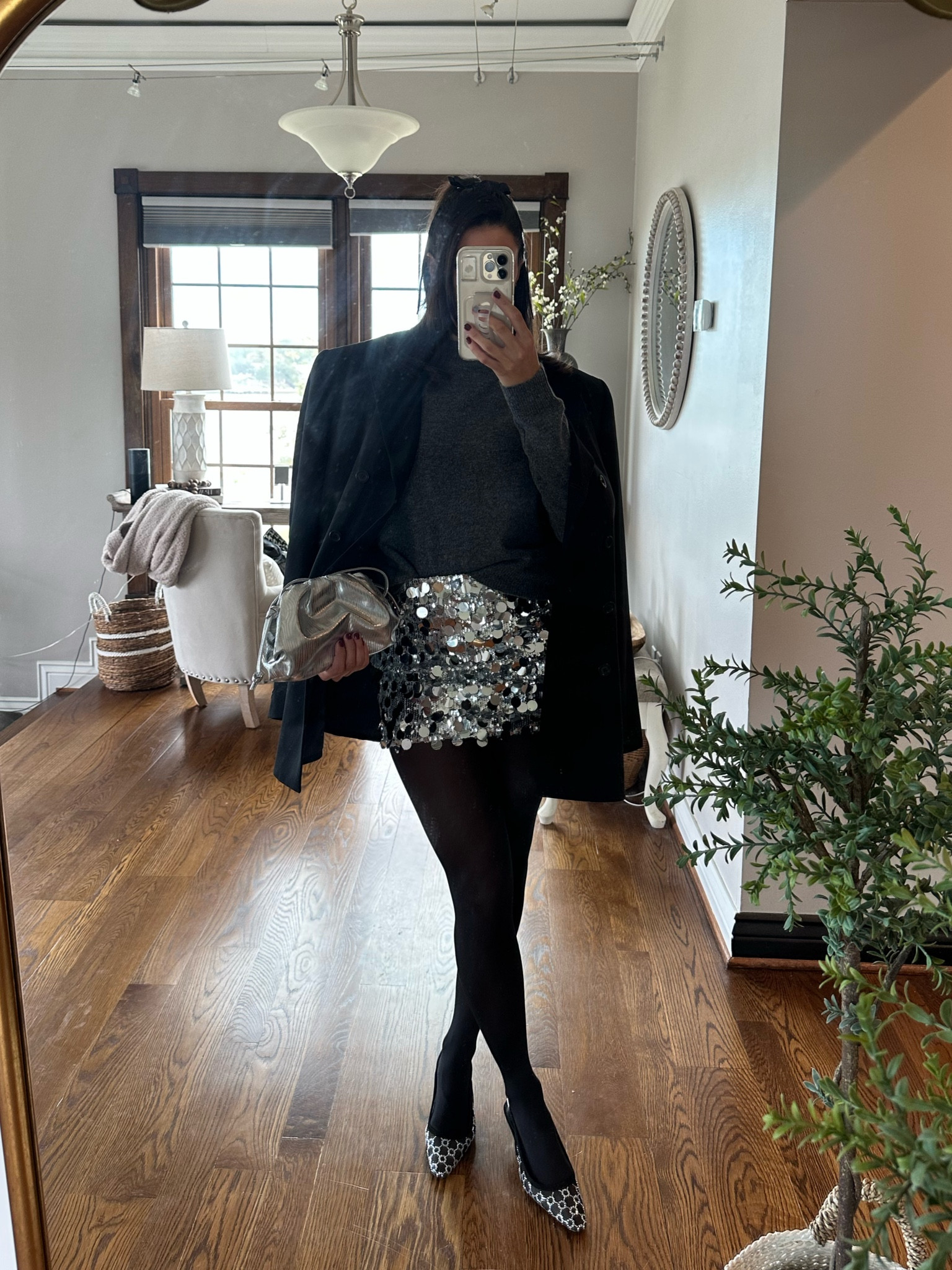 Holiday outfit Inspo
Size small in sequin skirt (minimal stretch/ very fitted) 
Size medium in sweater (very stretchy)
Heels are TTS and under $40

#LTKSeasonal #LTKsalealert #LTKHoliday