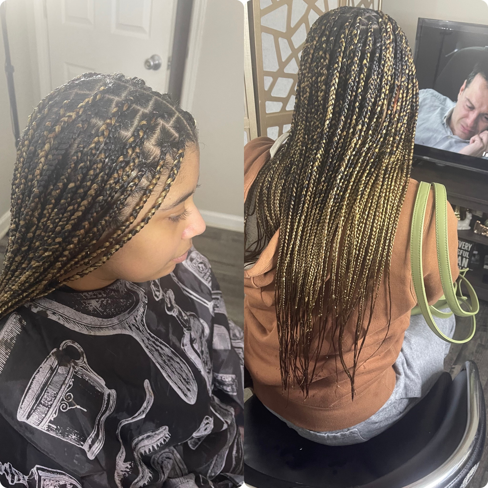 Knotless braids in mixed blonde + color 30. Clean parts, lightweight feel, effortless finish. A low-maintenance style that still makes a statement. ✨  
Shop my look on LTK.  
#knotlessbraids #protectivestyle #blondebraids #color30 #minimalbeauty #ltkstyle

#LTKBeauty #LTKFindsUnder50 #LTKselfcare