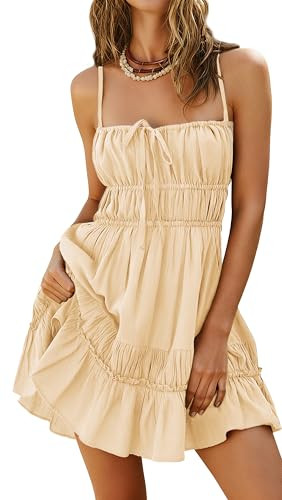 Kate Kasin Womens Sleeveless Backless Mini Dress, Summer Boho Dresses with Pockets, Beach Vacatio... | Amazon (US)