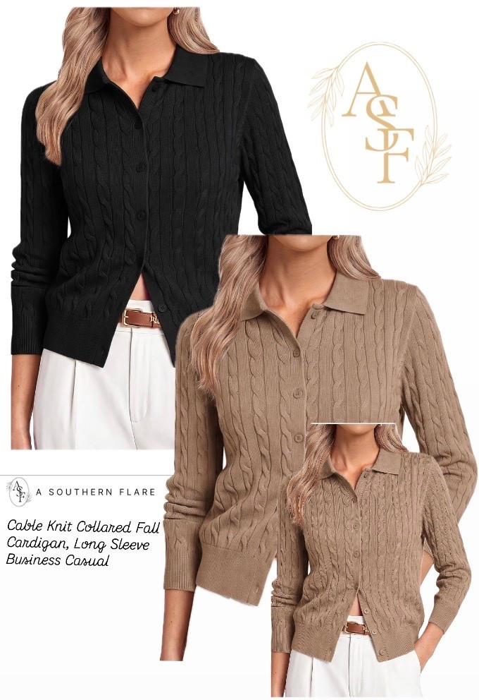 stylish cable knit cardigans. Perfect for any occasion! #FallFashion #LayeringEssentials