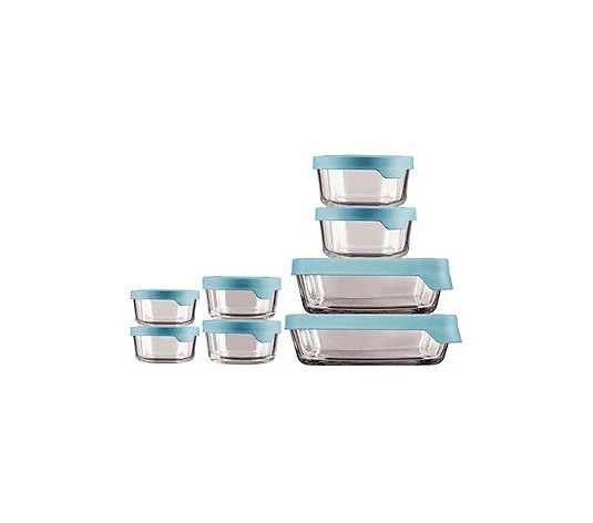 Anchor Hocking TrueSeal 16 Piece Clear Glass Food Storage Set - QVC.com | QVC