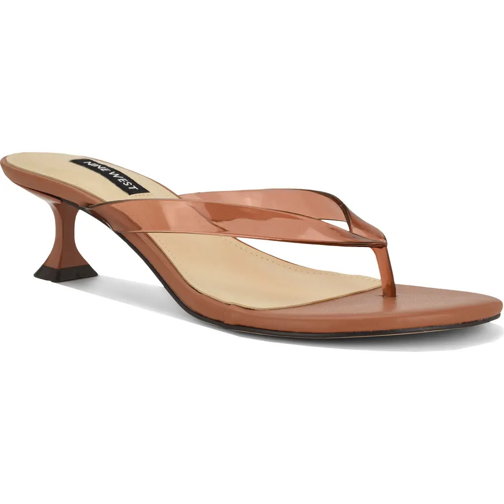Nine West Crisee Kitten Heel Flip Flop in Light Brown at Nordstrom, Size 11 | Nordstrom