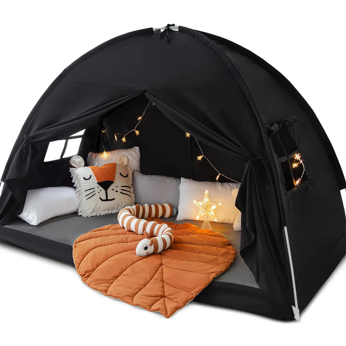 Full Size Bed Canopy Bed Tents Dream Tent On Bed Privacy Space Blackout Sleeping Tents Indoor Bre... | Wayfair North America