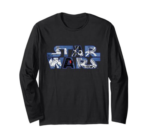 Star Wars Logo Millennium Falcon and Death Star Long Sleeve T-Shirt | Amazon (US)