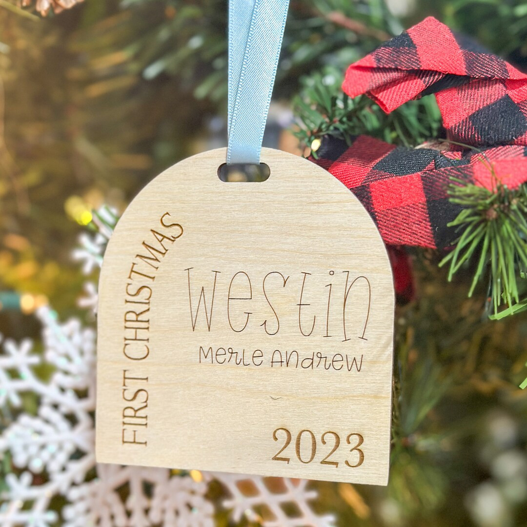 Handmade Baby's First Christmas Ornament Engraved - Etsy | Etsy (US)