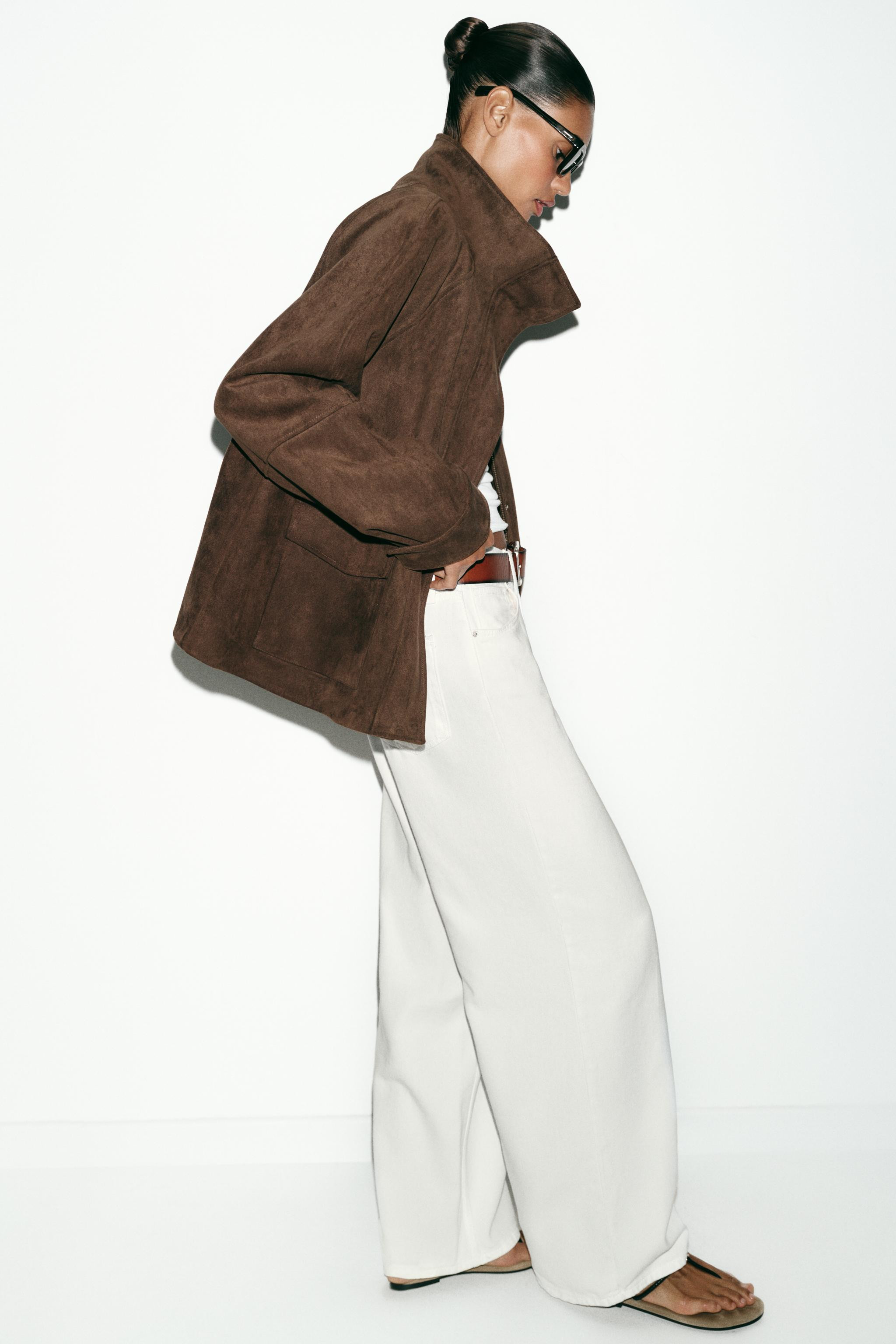 FAUX SUEDE POCKET JACKET | Zara US