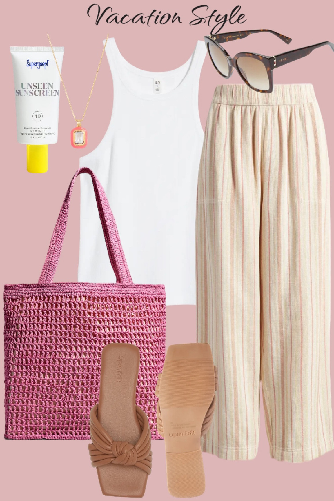 Vacation travel outfit 
Beach wear
Tropical vacation
Summer style
Spring look
Gucci Sunglass sale
Nordstrom sale

#LTKunder50 #LTKsalealert #LTKunder100