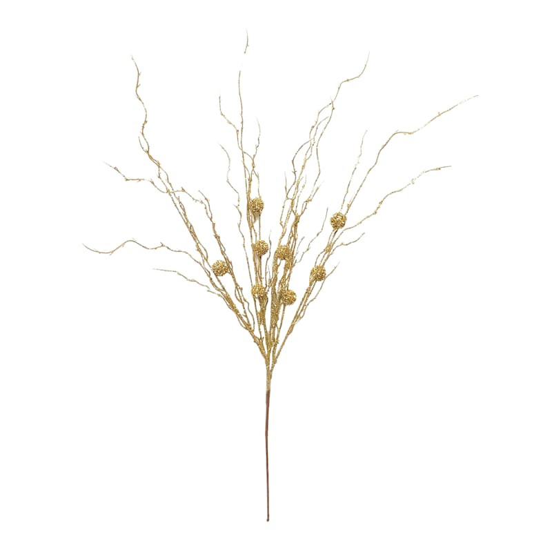 Gold Glittered Berry Bush, 32" | At Home