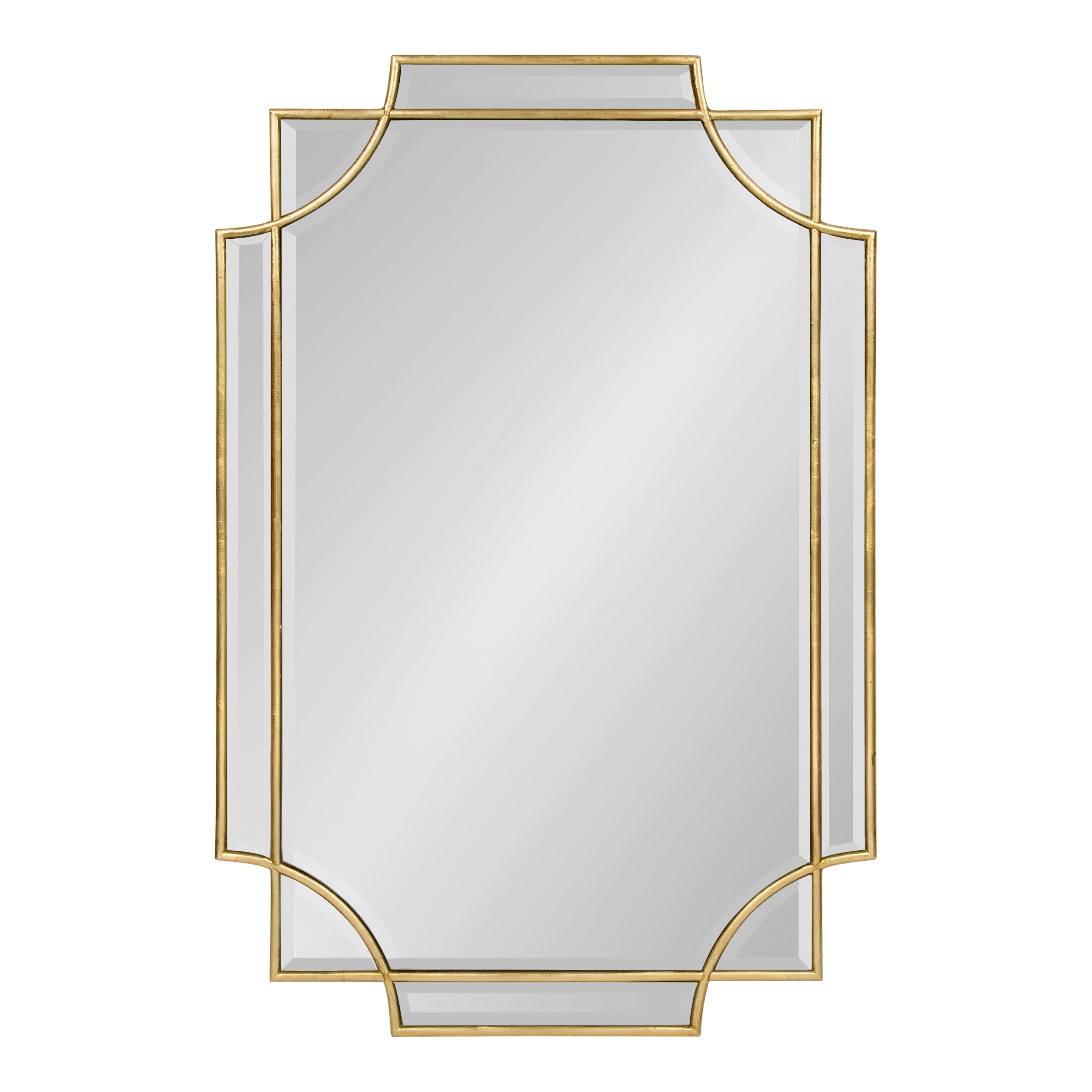 Kate and Laurel Minuette Decorative Rectangle Frame Wall Mirror in Gold Leaf, 24x35.5 Inches | Walmart (US)