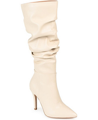 Journee Collection Women's Sarie Wide Calf Ruched Stiletto Boots - Macy's | Macy's