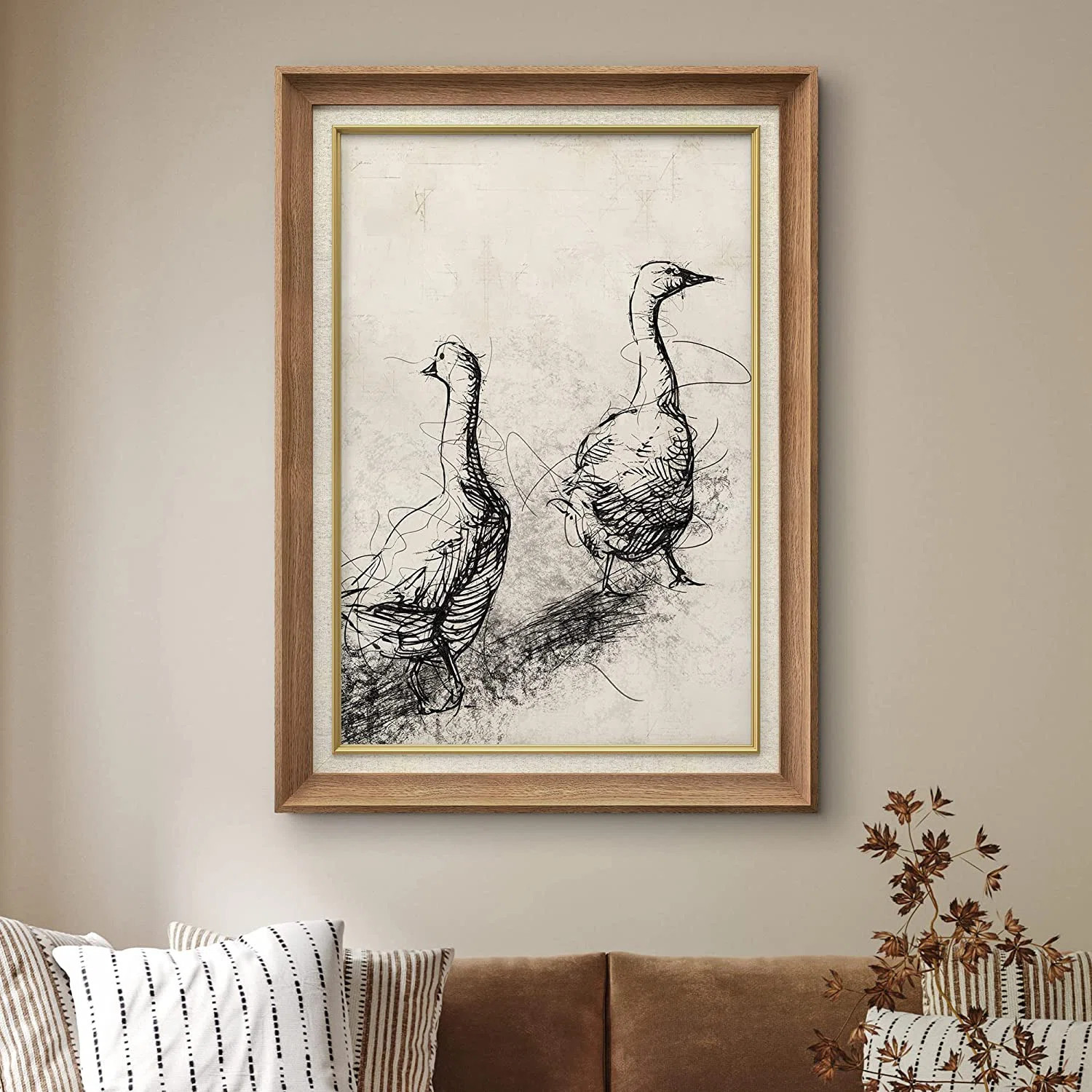 SIGNLEADER Goose Bird Duo Portrait Animals Wilderness - Single Picture Frame Painting on Canvas |... | Wayfair North America