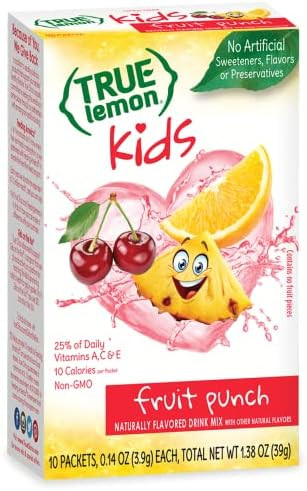 True Lemon Kids Fruit Punch Drink Mix No Artificial Sweeteners or Flavors, 10 count | Amazon (US)