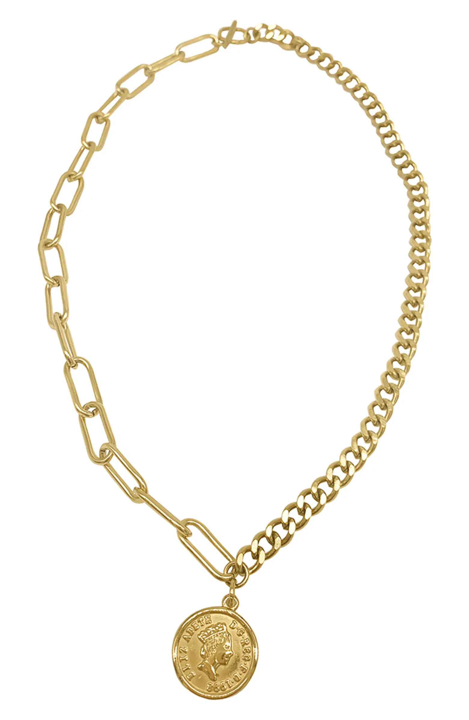 ADORNIA Mixed Chain Coin Necklace | Nordstromrack | Nordstrom Rack