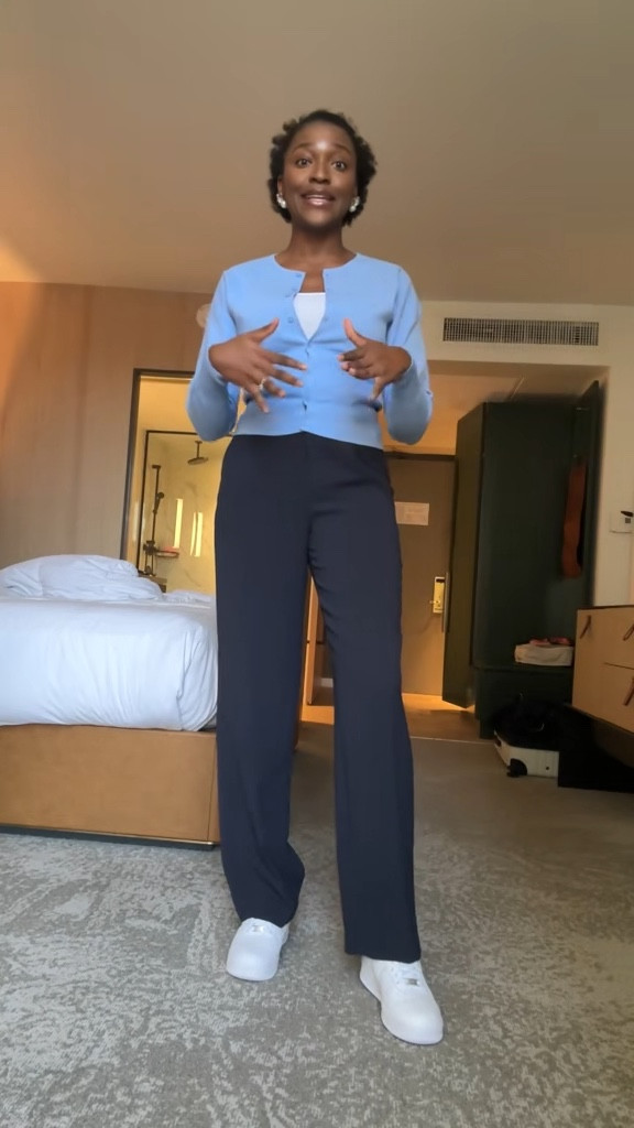 Cardigan color is Cornflower Blue but it’s out of stock on the Aritzia website. I got it in size M

Cami is size S
Pants are size 8
Sneakers are women’s size 10

#workwear #tallgirl #tallgirlfriendly #aritzia #nike

#LTKWorkwear