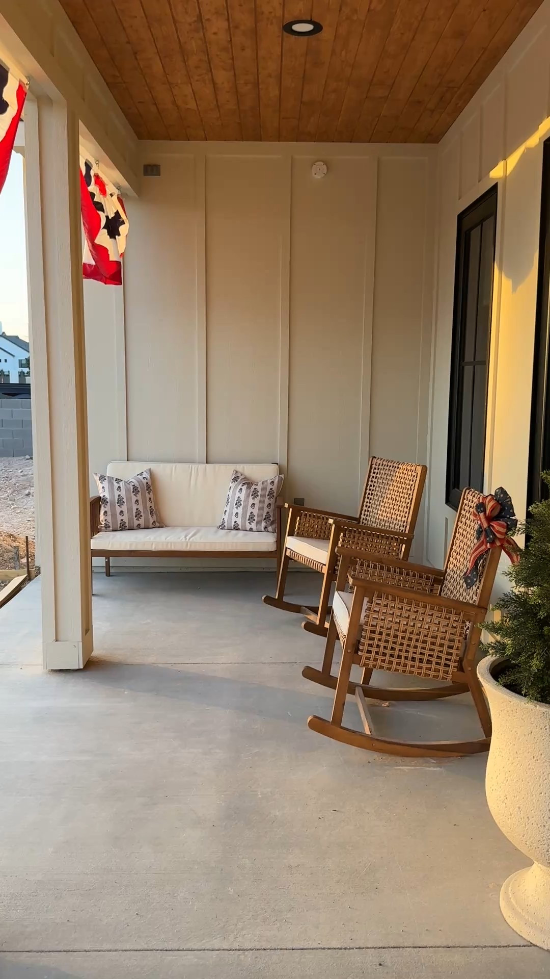 Cute new patio bench I snagged on sale! My porch is slowly coming along. #frontporch 

#LTKHome