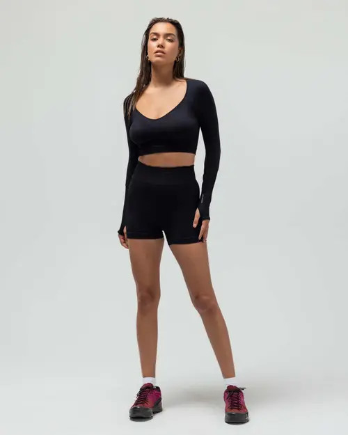 Reformer Ribbed Biker Short in Black at Nordstrom, Size X-Small | Nordstrom