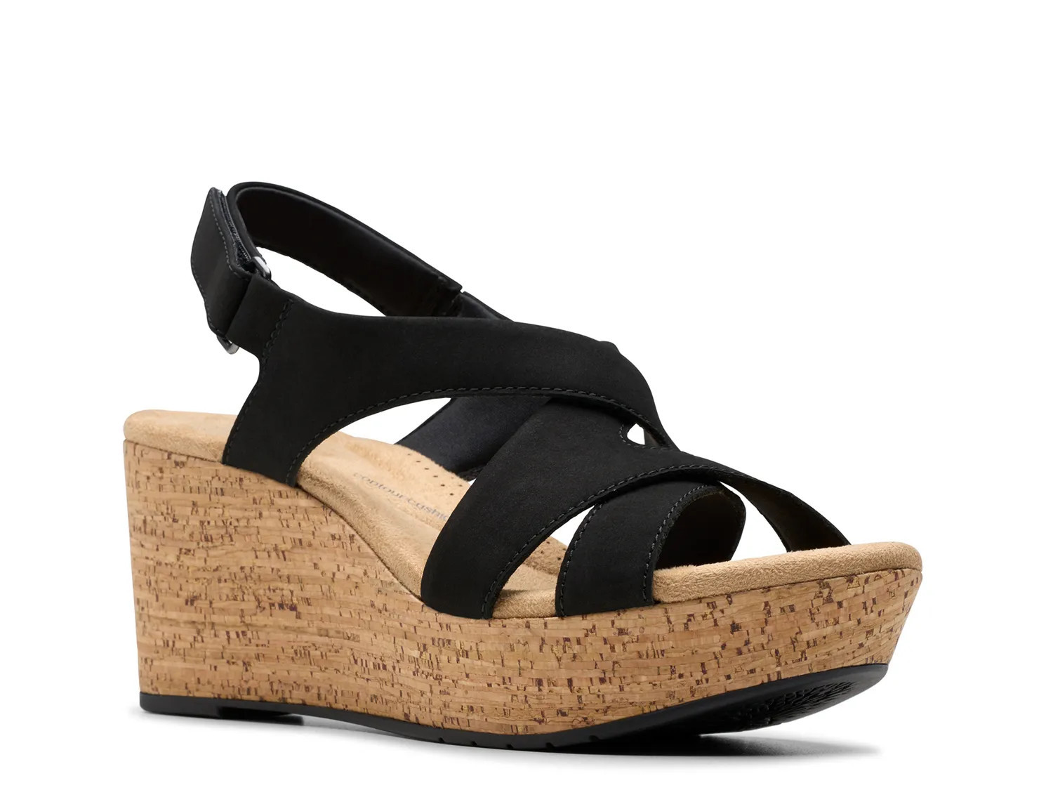Clarks Rose Wedge Sandal | Women's | Black | Size 11 | Sandals | Slingback | DSW