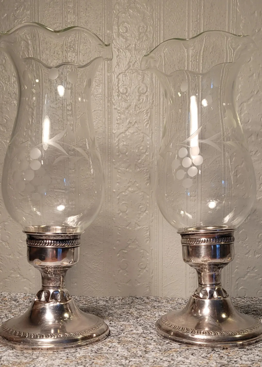 Sterling Silver Hurricane Candle Holders - Etsy | Etsy (US)