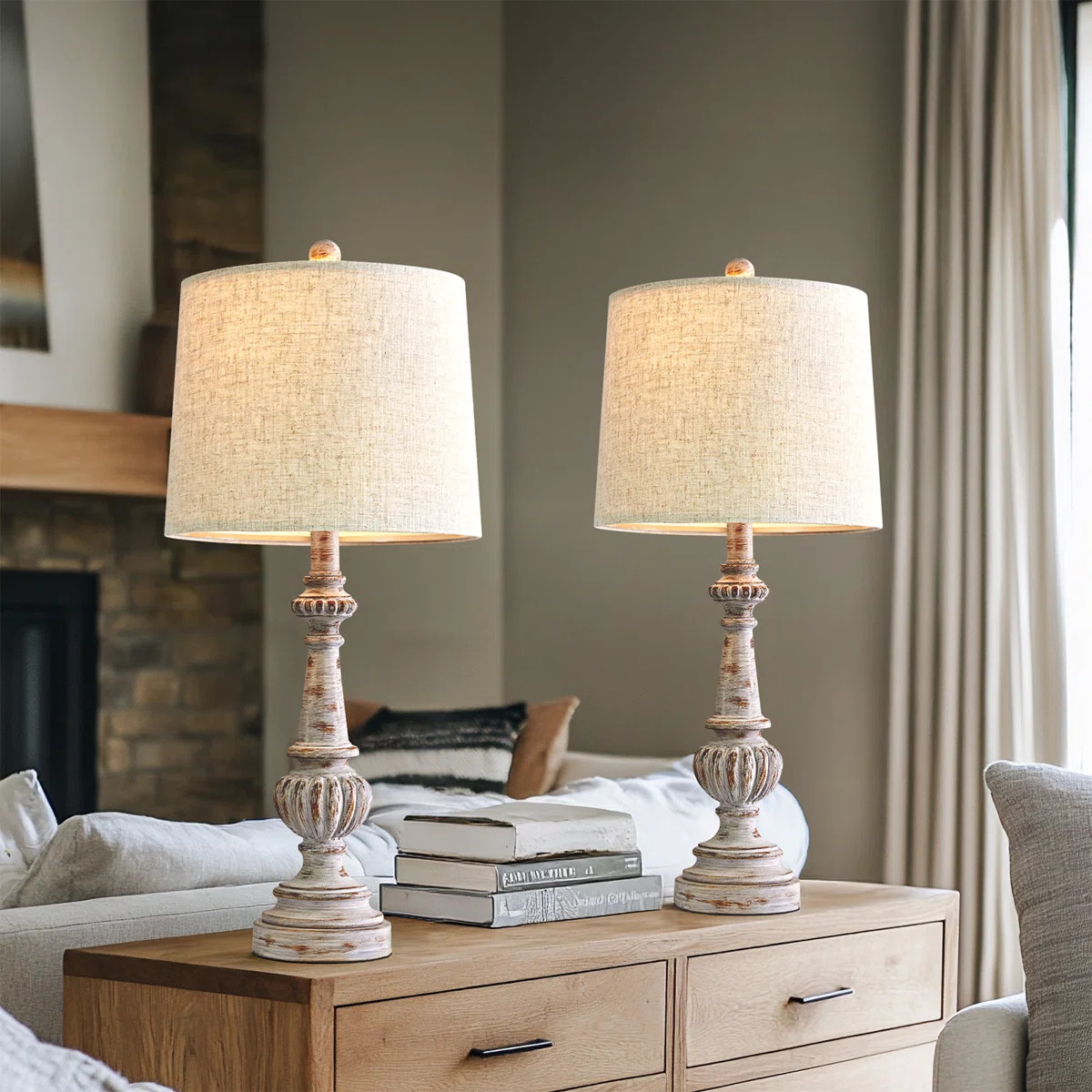 Shaunte 24.5"Antique Traditional Table Lamp Suitable for Living Room, Bedroom, Office, Bedside Ta... | Wayfair North America