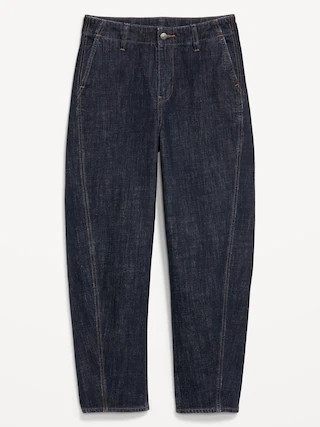 High-Waisted Barrel Ankle Jeans | Old Navy (CA)