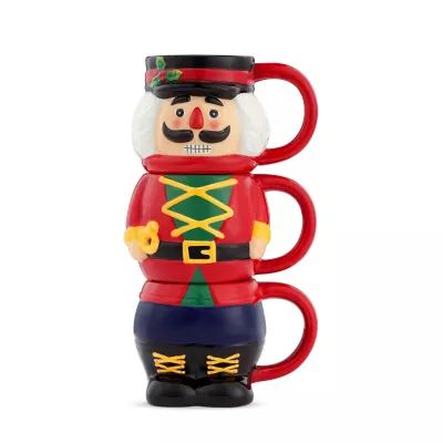 Mr. Christmas® Nutcracker Stacking Mugs in Red (Set of 3) | Bed Bath & Beyond