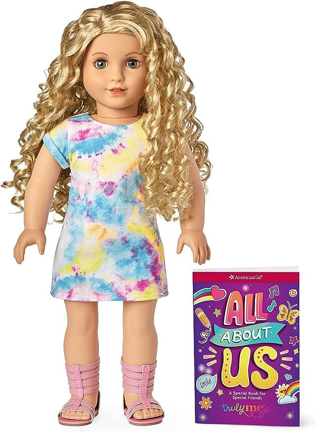 American Girl Truly Me 18-Inch Doll 115 with Gray Eyes, Curly Blonde Hair, Light Skin with Warm O... | Amazon (US)