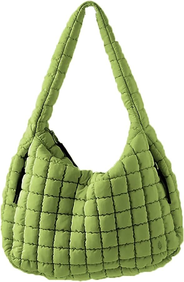 Quilted Tote Bag for Women, Puffer Hobo Bag Lightweight Puffy Handbags Carryall Padding Shoulder ... | Amazon (US)