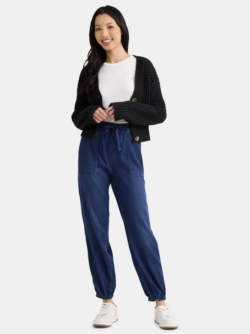 Time and Tru Women's High Rise Parachute Jogger Pants, 28" Inseam, Sizes XS-XXXL | Walmart (US)