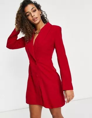 Club L London double breasted mini blazer dress in red | ASOS (Global)